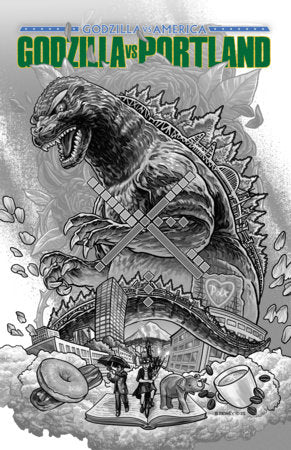 Godzilla Vs. America: Portland Cover A (Dewey) (2nd Printing)