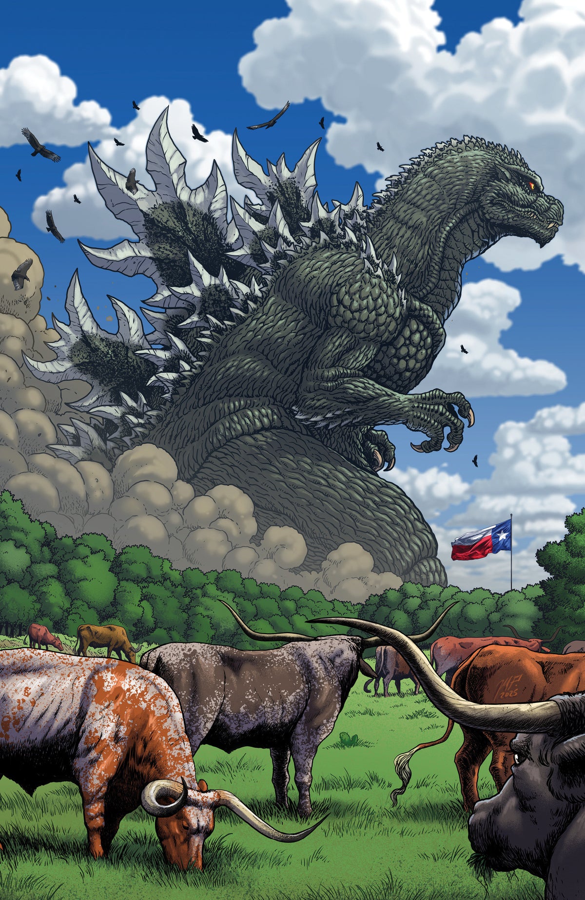 Godzilla Vs. America: Texas Variant RI (50) (Frank Full Art) — Impulse ...