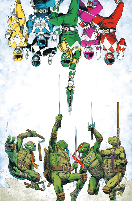 Mighty Morphin Power Rangers/ Teenage Mutant Ninja Turtles III #1 Cover J 1:50 INCV (Full Art, Shalvey)