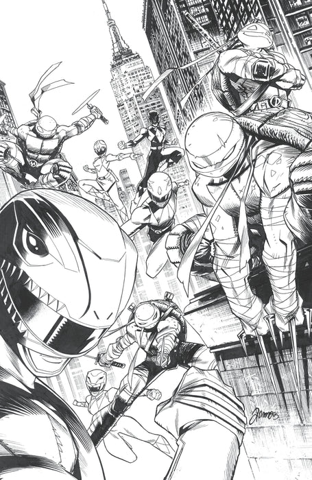 Mighty Morphin Power Rangers/Teenage Mutant Ninja Turtles III #5 Cover E 1:10 INCV (Full Art, Inks, Zonno)