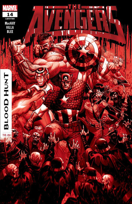 AVENGERS #14 JOSHUA CASSARA BLOOD SPLATTER 2ND PRINTING VARIANT [BH]