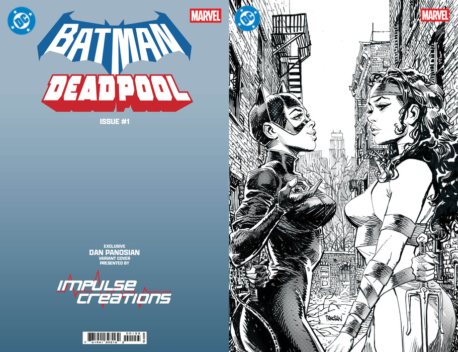 DC MARVEL BATMAN DEADPOOL #1 (ONE SHOT) Dan Panosian Impulse Creations Exclusive  (Black & White)