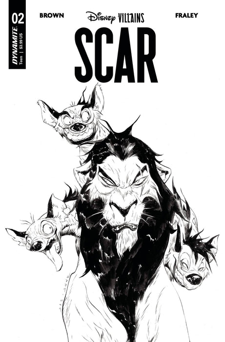 DISNEY VILLAINS SCAR #2 CVR U 7 COPY FOC INCV LEE B&W