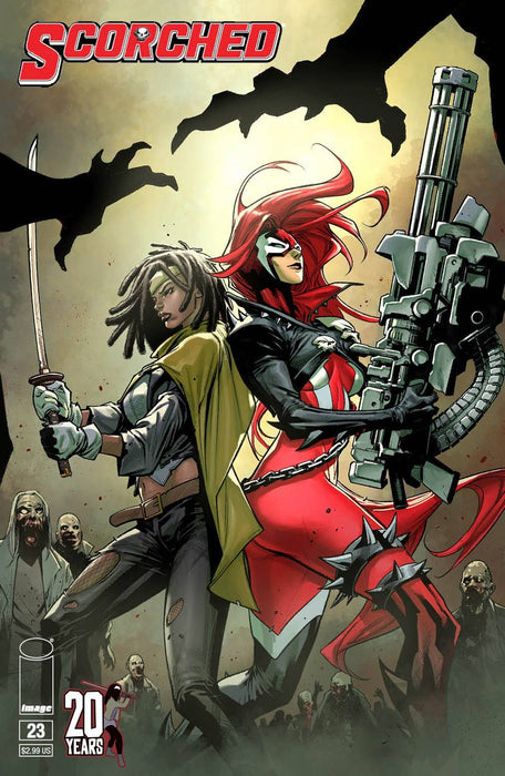 SCORCHED #23 CVR C STEPHEN SEGOVIA TWD 20 ANNV TEAM UP VAR
