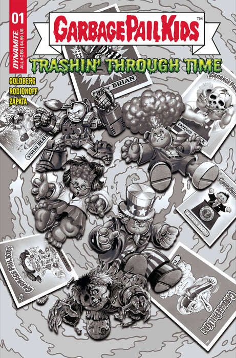 GARBAGE PAIL KIDS THROUGH TIME #1 CVR G 15 COPY INCV MEEKS B&W