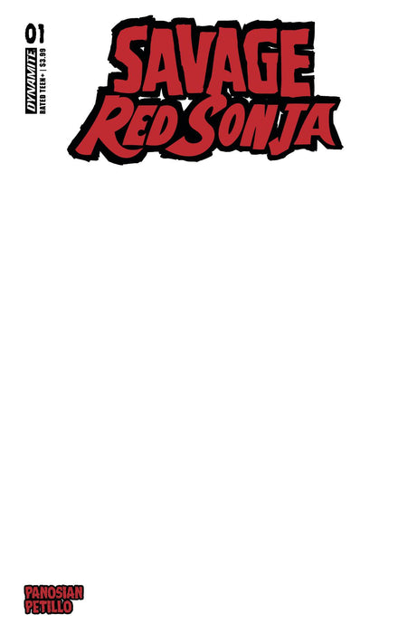 SAVAGE RED SONJA #1 CVR E BLANK AUTHENTIX