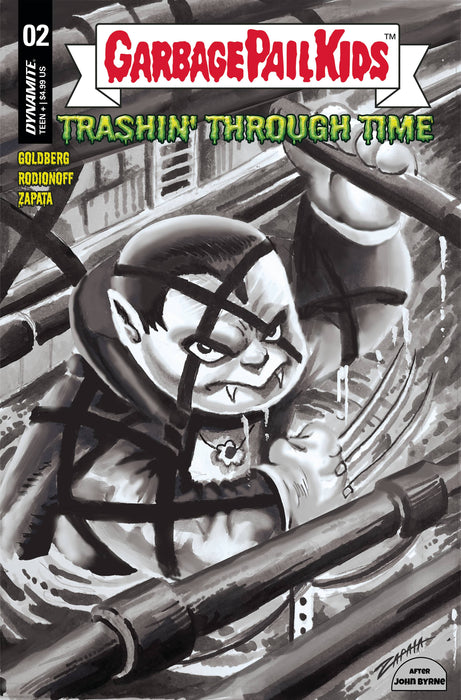 GARBAGE PAIL KIDS THROUGH TIME #2 CVR E 10 COPY INCV ZAPATA B&W