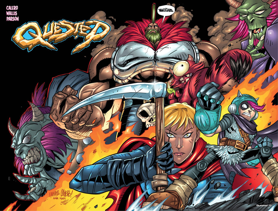 QUESTED VOL 2 #1 CVR D CALERO BATTLE CHASERS HOMAGE