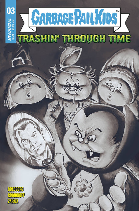 GARBAGE PAIL KIDS THROUGH TIME #3 CVR E 10 COPY INCV ZAPATA B&W