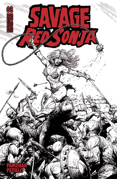 SAVAGE RED SONJA #3 CVR E 10 COPY INCV FRANK LINE ART