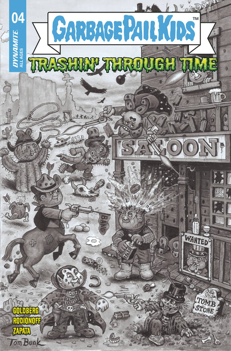 GARBAGE PAIL KIDS THROUGH TIME #4 CVR F 10 COPY INCV BUNK B&W