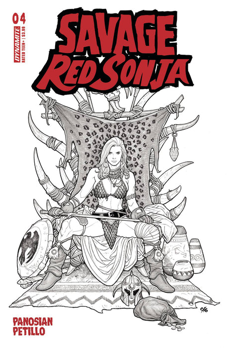 SAVAGE RED SONJA #4 CVR G 15 COPY INCV CHO LINE ART