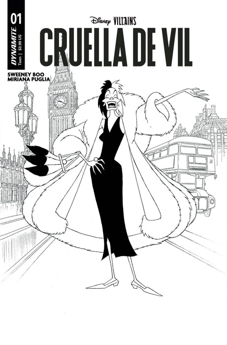 DISNEY VILLAINS CRUELLA DE VIL #1 CVR M 10 COPY FOC INCV MIDDLETON LINE ART