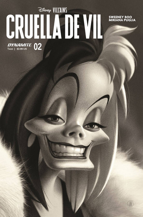 DISNEY VILLAINS CRUELLA DE VIL #2 CVR J 7 COPY FOC INCV MIDDLETON B&W