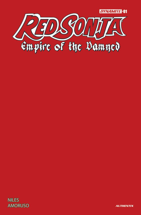 RED SONJA EMPIRE DAMNED #1 CVR R FOC BONUS RED BLANK AUTHENTIX