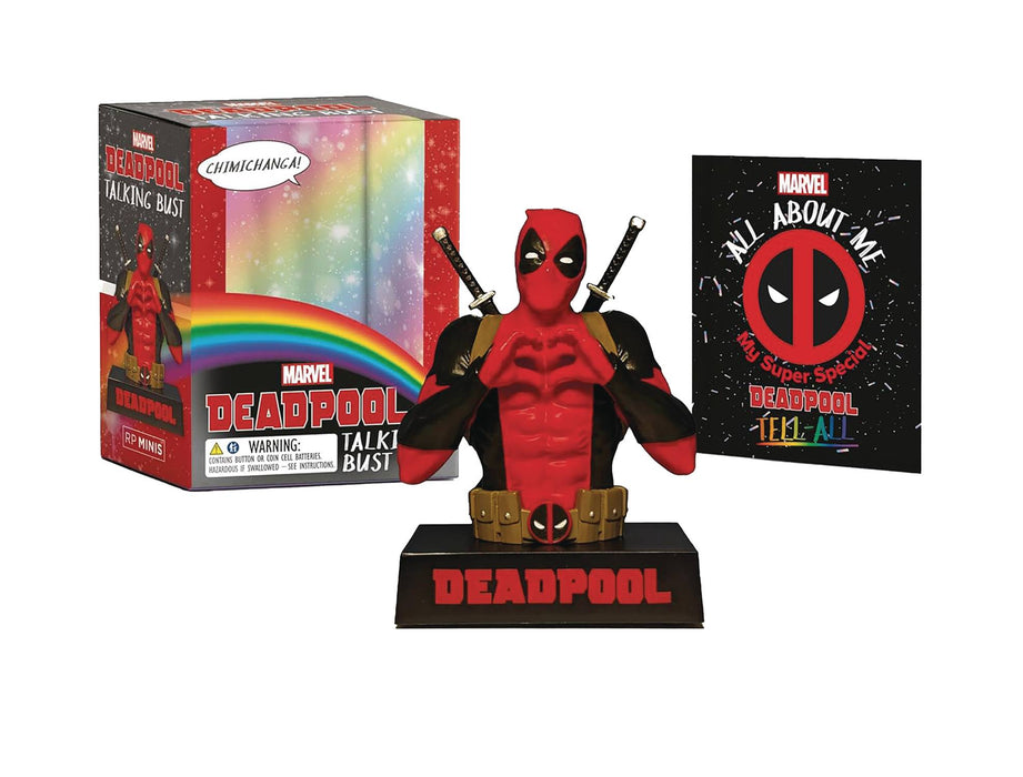 DEADPOOL TALKING BUST & ILLUS BOOK CHIMICHANGA