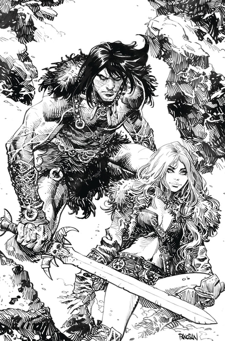 CONAN BARBARIAN #13 FOC PANOSIAN B&W INKS VIRGIN