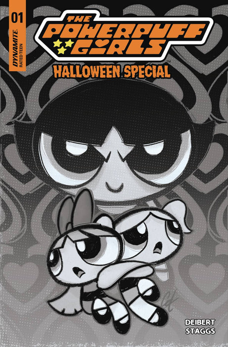 POWERPUFF GIRLS HALLOWEEN SP ONE SHOT CVR G 10 COPY INCV STAGGS B&W