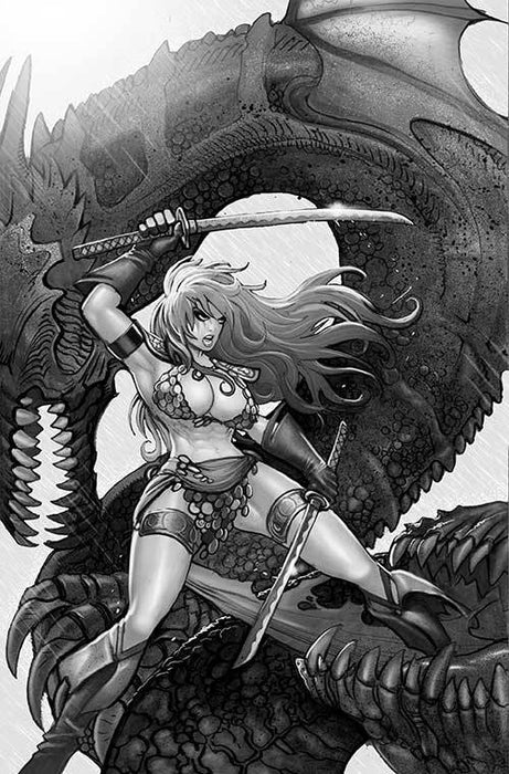 RED SONJA DEATH AND THE DEVIL #1 CVR W FOC 10 COPY INCV MORITAT B&W VIRGIN