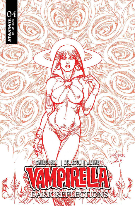 VAMPIRELLA DARK REFLECTIONS #4 CVR R FOC 11 COPY INCV LINSNER RED LINE ART