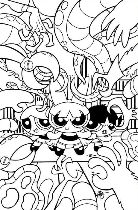 POWERPUFF GIRLS #3 CVR M 10 COPY FOC INCV HAESER LINE ART VIRGIN