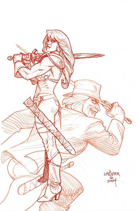 RED SONJA DEATH AND THE DEVIL #2 CVR M 10 COPY FOC LINSNER VIRGIN RED LINE ART
