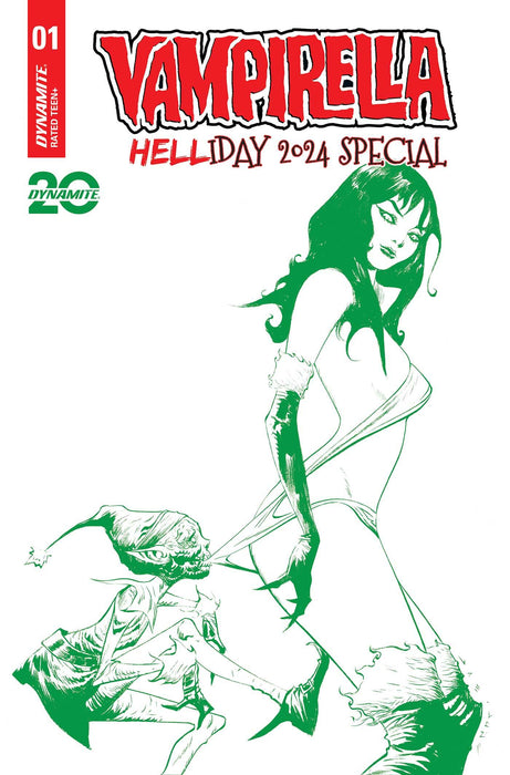 VAMPIRELLA HELLIDAY 2024 SP #1 CVR L FOC BONUS GREEN LEE LINE ART