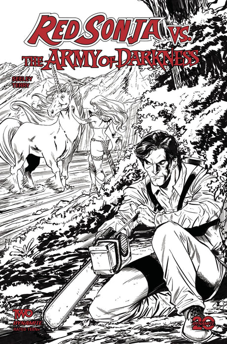 RED SONJA VS AOD #2 CVR G 10 COPY INCV SEELEY LINE ART