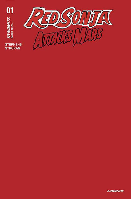 RED SONJA ATTACKS MARS #1 CVR K FOC RED BLANK AUTHENTIX