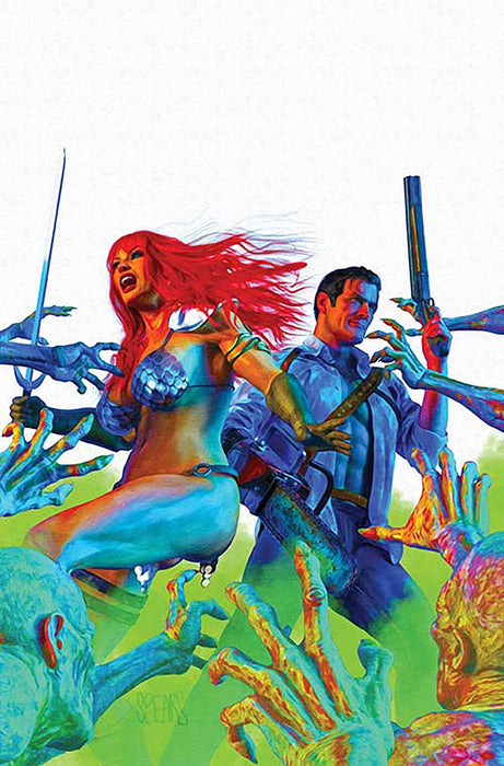 RED SONJA VS AOD #1 CVR T FOC BONUS SPEARS WHITE BACKGROUND VIRGIN FOIL