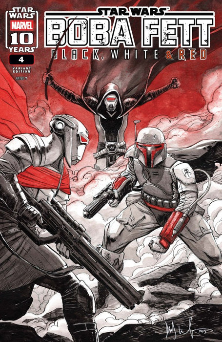 STAR WARS: BOBA FETT - BLACK, WHITE & RED #4 1:25 DAVE WACHTER VARIANT