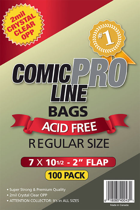 Comic Bags - Regular Size ComicProLine (100 count pack)