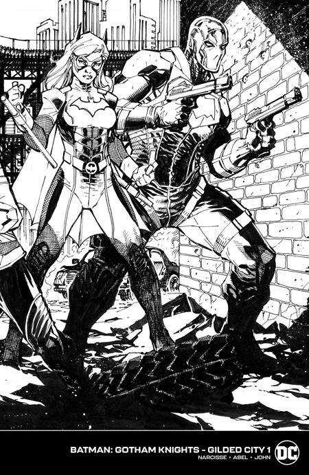 BATMAN GOTHAM KNIGHTS GILDED CITY #1 (OF 6) CVR E INC 1:50 JIM LEE & SCOTT WILLIAMS WRAPAROUND BLACK & WHITE CARD STOCK VAR