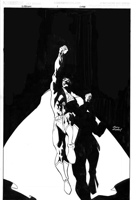 SUPERMAN #1 CVR M INC 1:25 ANDY KUBERT BLACK & WHITE CARD STOCK VAR