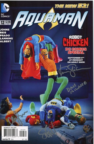 Aquaman (2011) #12 (Robot Chicken Variant) (Signed by Seth Green, Clare Grant, Dan Milano, Kevin Shinick)