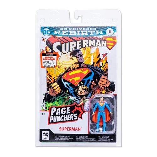 Superman: Rebirth Superman Page Punchers 3-Inch Scale Action Figure with DC Universe Rebirth Superman # 1 Comic Book