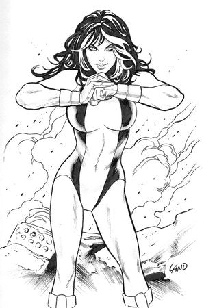 SHE-HULK #13 1:50 GREG LAND VIRGIN BLACK AND WHITE VARIANT