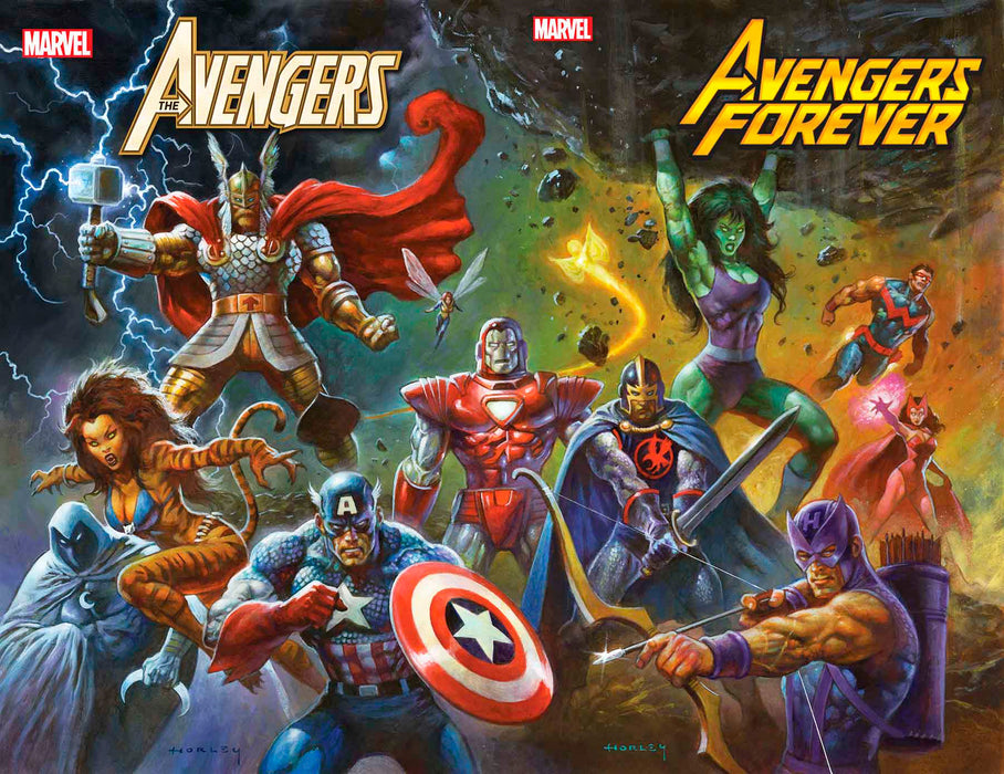 AVENGERS FOREVER #13 HORLEY #80'S AVENGERS ASSEMBLE CONNECTING VARIANT