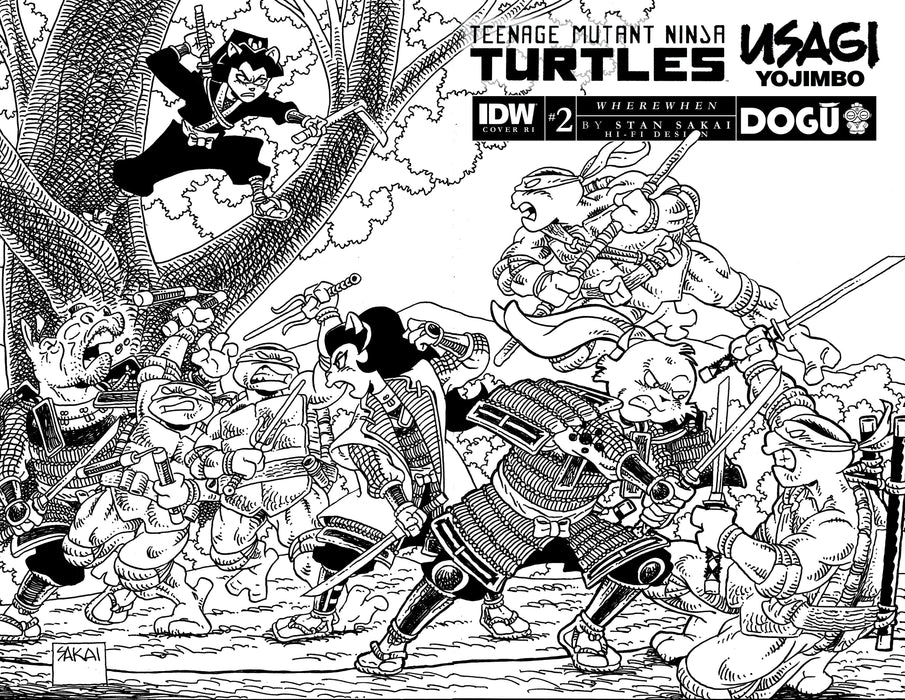 Teenage Mutant Ninja Turtles/Usagi Yojimbo: WhereWhen #2 Variant RI (1:25) (Sakai B&W)