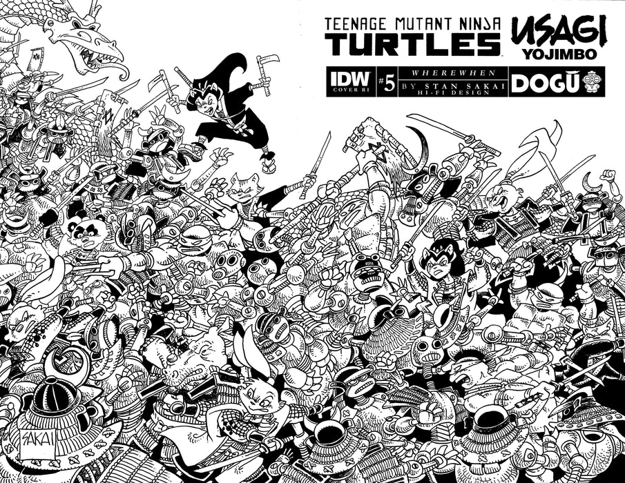 Teenage Mutant Ninja Turtles/Usagi Yojimbo: WhereWhen #5 Variant RI (25) (Sakai B&W)