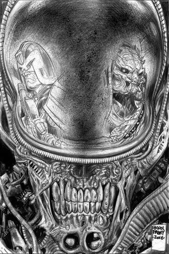 Predator Vs Judge Dredd Vs Aliens (2016) #2 (Fabry Pencils Variant)