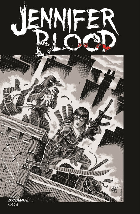 JENNIFER BLOOD #3 CVR O 11 COPY INC: "TMNT" B&W