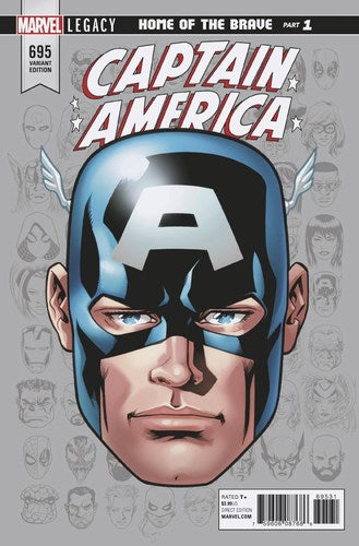 Captain America (2017) #695 (1:10 Mckone Legacy Headshot Variant Leg)