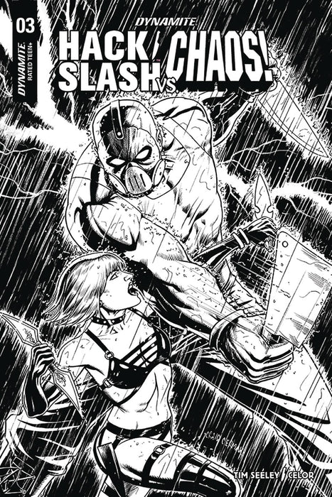 Hack Slash Vs Chaos (2018) #3 (1:10 CERMAK B&W INCV)
