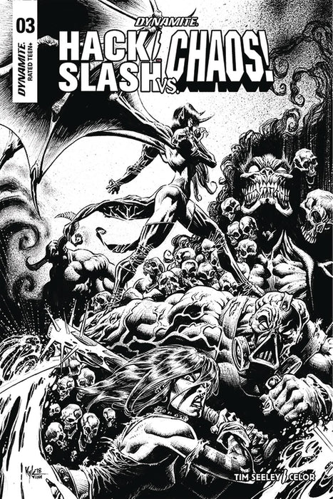 Hack Slash Vs Chaos (2018) #3 (1:40 HOTZ B&W INCV)