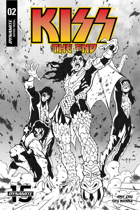 KISS End (2019) #2 (1:30 QUALANO B&W INCV)