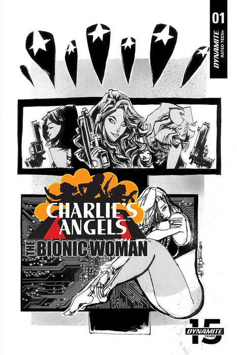 Charlies Angels Vs Bionic Woman (2019) #1 (10 COPY MAHFOOD B&W INCV)