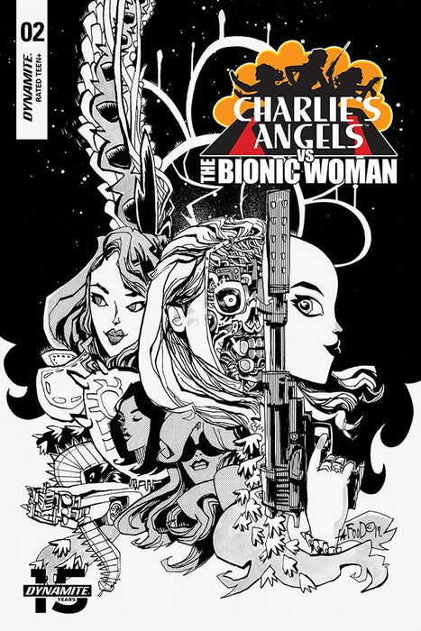 Charlies Angels Vs Bionic Woman (2019) #2 (1:10 MAHFOOD B&W INCV)