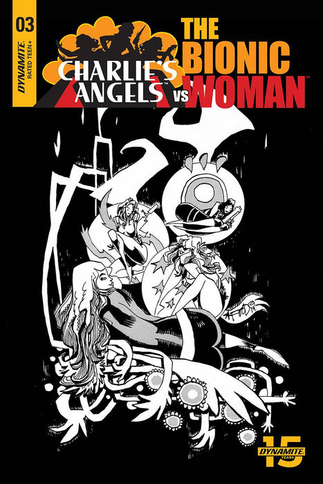 Charlies Angels Vs Bionic Woman (2019) #3 (10 COPY MAHFOOD B&W INCV)