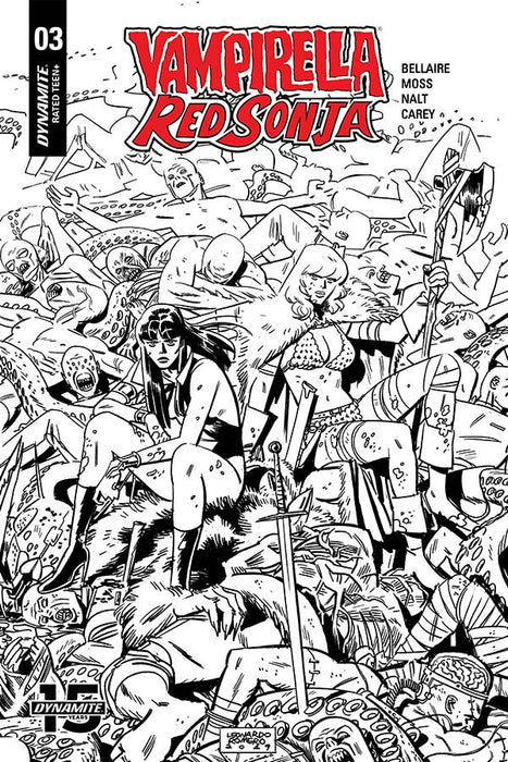 Red Sonja Vampirella (2019) #3 (1:40 ROMERO & BELLAIRE B&W INCV)